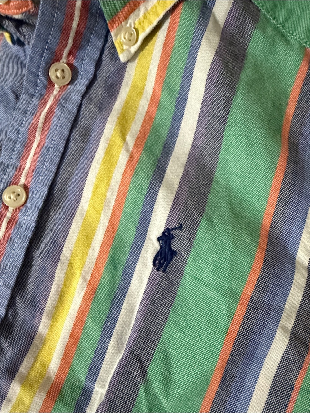 Polo by Ralph Lauren Multicolor Vertical Stripe Short-Sleeve Button-Down Shirt - Picture 2 of 7